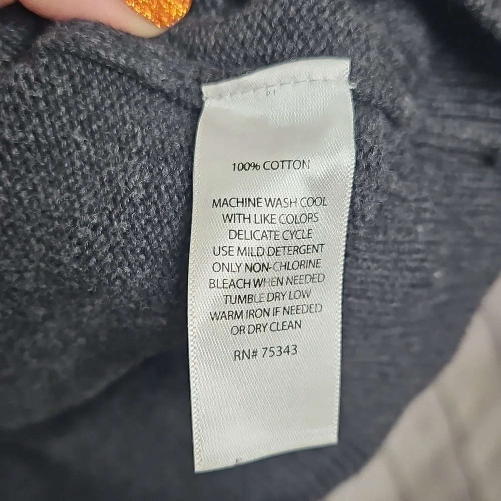 Fredrik Anderson Copenhagen Grey Half Zip Button Sweater XLarge